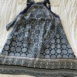 Blue halter mini dress